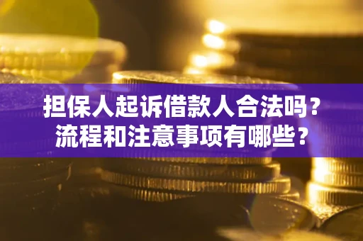 济南担保人起诉借款人合法吗？流程和注意事项有哪些？