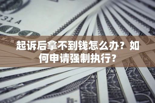 济南起诉后拿不到钱怎么办？如何申请强制执行？