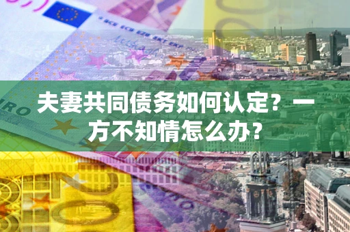济南夫妻共同债务如何认定？一方不知情怎么办？